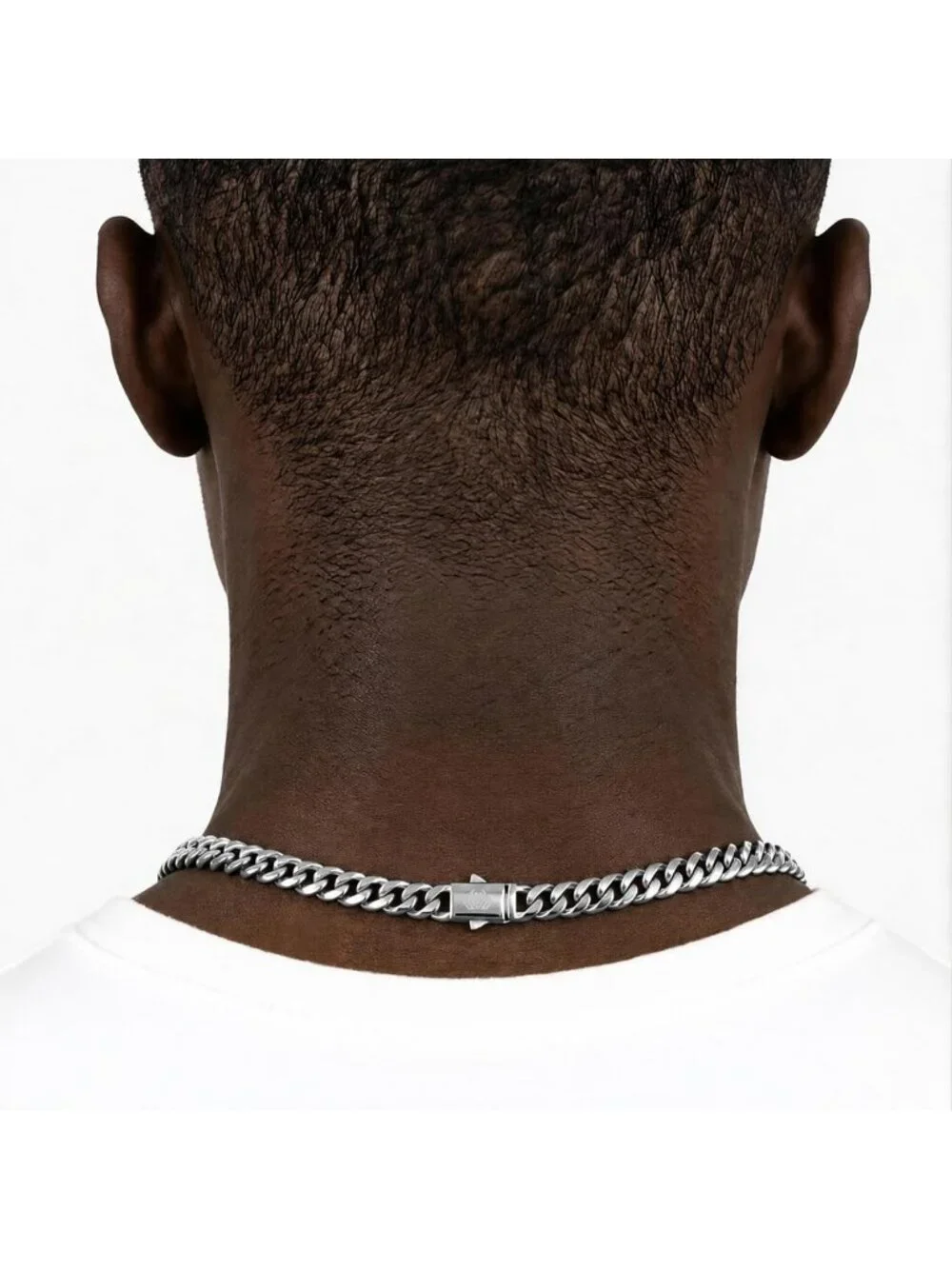 Men's Silver 8mm Cuban Link Chain 316l Stainless Steel 18k Gold Plated Gift